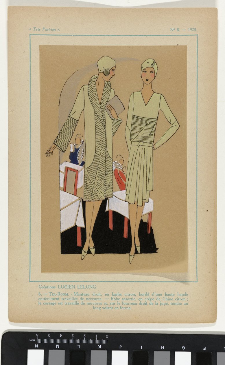 Très Parisien, 1928, nº 8: Creaciones LUCIEN LELONG / 6. - TEA-ROOM... de Anonymous
