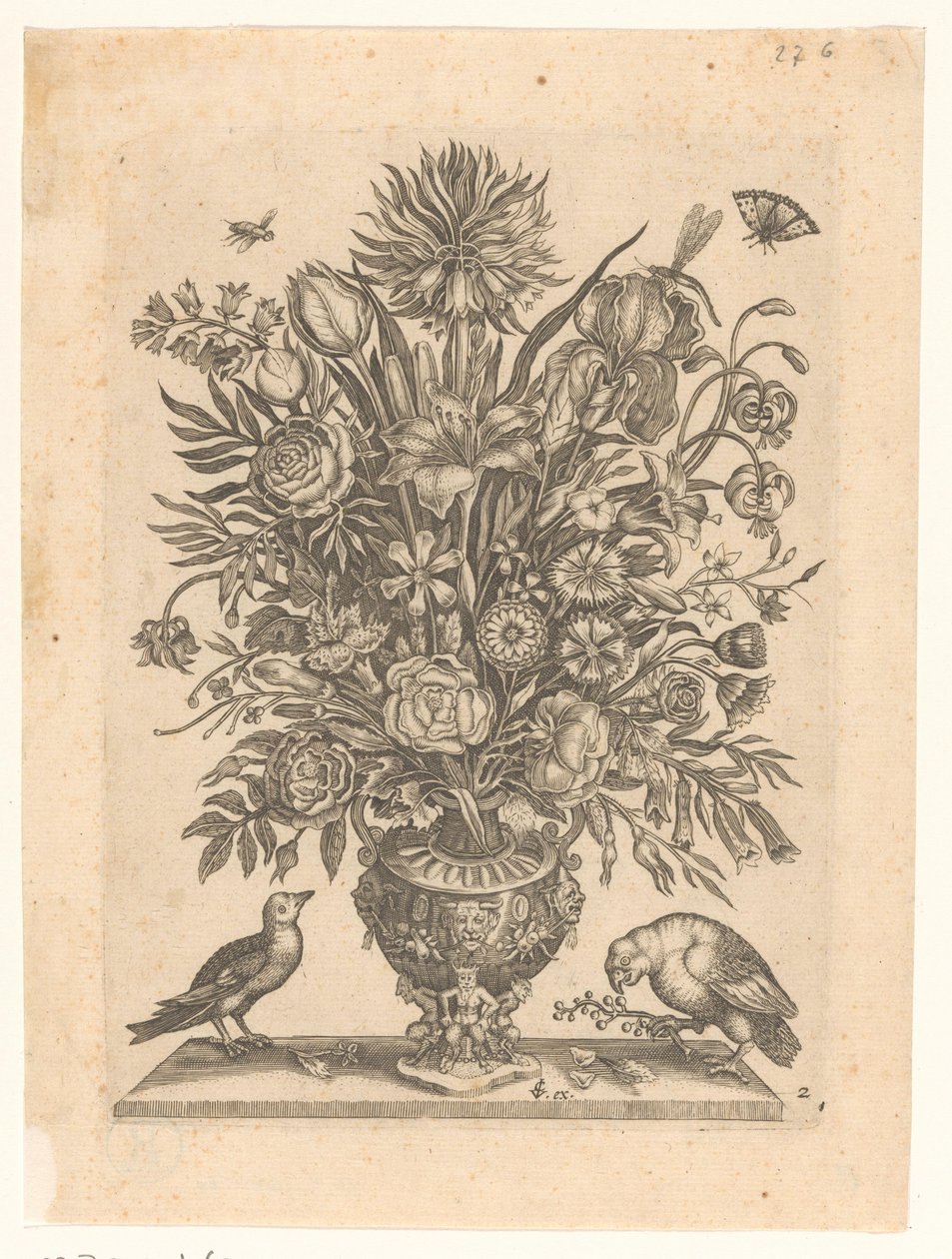 Jarrón con flores y dos pájaros
Jarrones con flores (título de la serie) de Anonymous