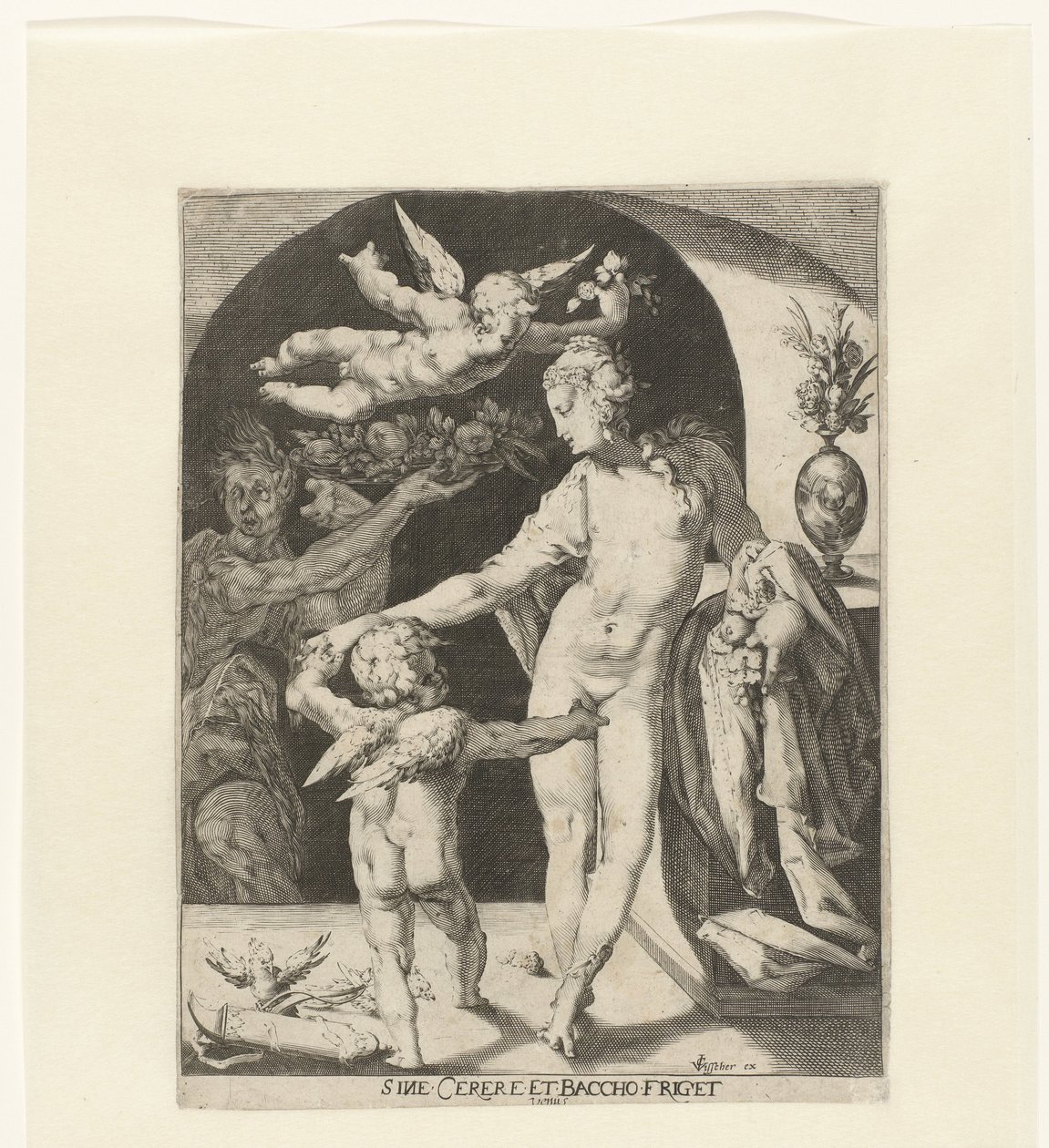 Venus conoció a Amor en un fauno Venus se congela sin Ceres y Baco (título sobre el objeto) de Anonymous