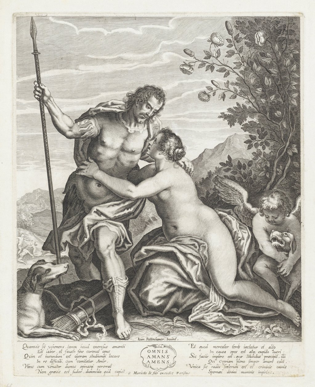 Venus intenta que Adonis deje de cazar de Anonymous
