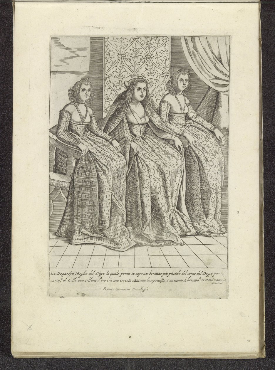 Vrouw van de doge conoció a twee vrouwen Scènes uit het Venetiaanse leven (título de la serie) Habiti d
