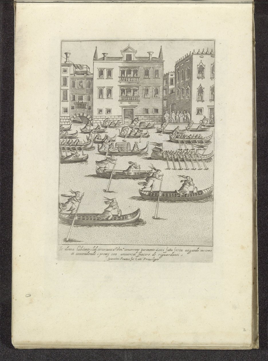 Concurso de góndolas y botes de remos en Venecia Escenas de la vida veneciana (título de la serie) Habiti d