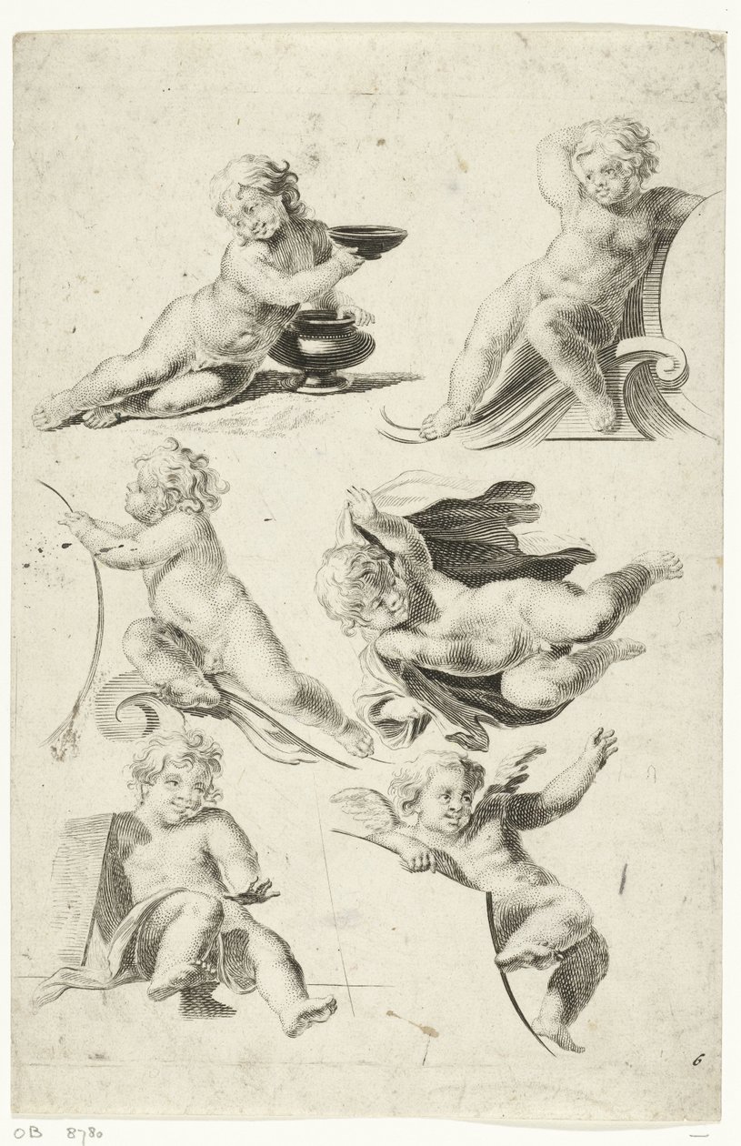 seis putti de Anonymous