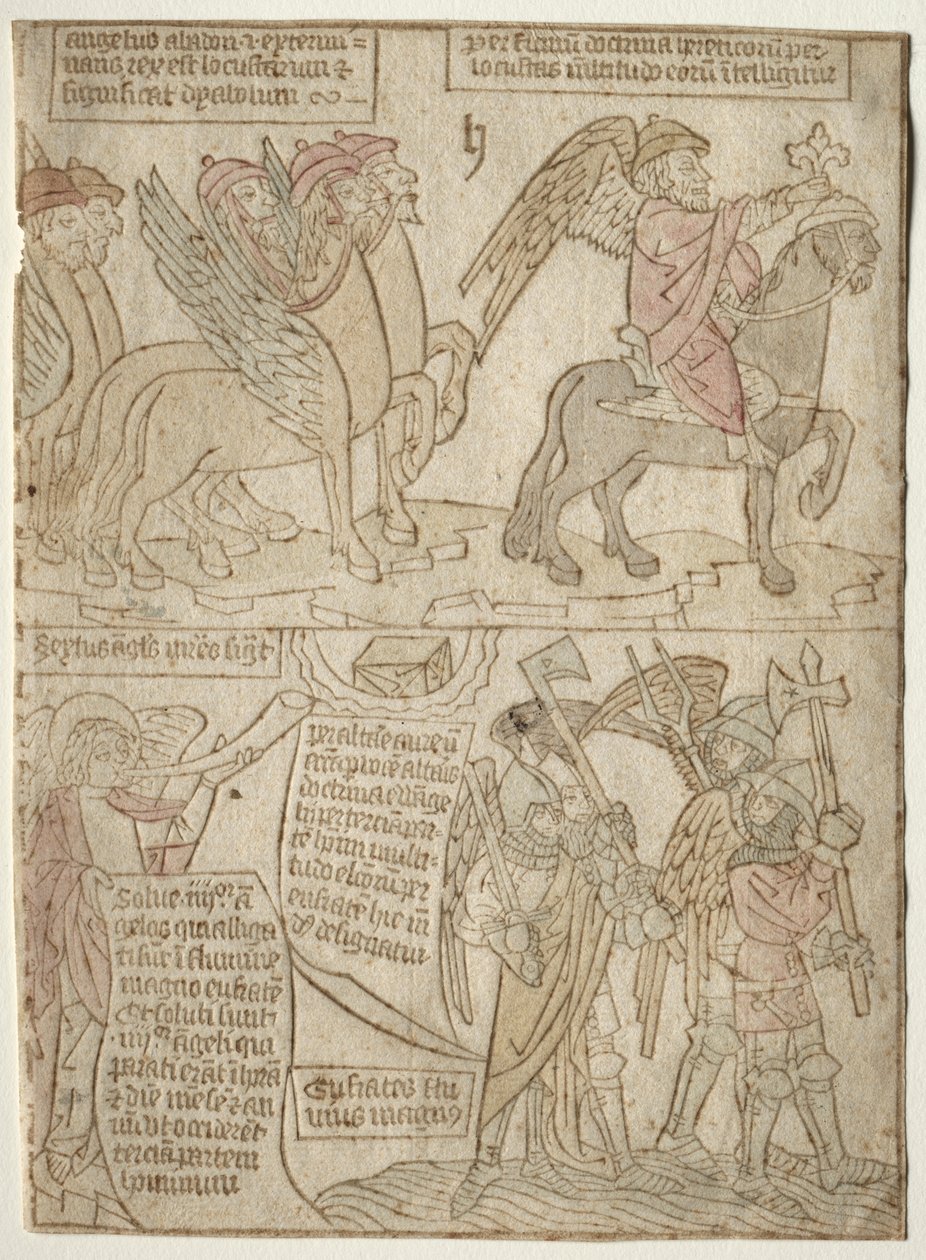 page from the Apocalypse (The Locusts with the Angel of the Abyss and The Sixth Trumpet) de Anonymous