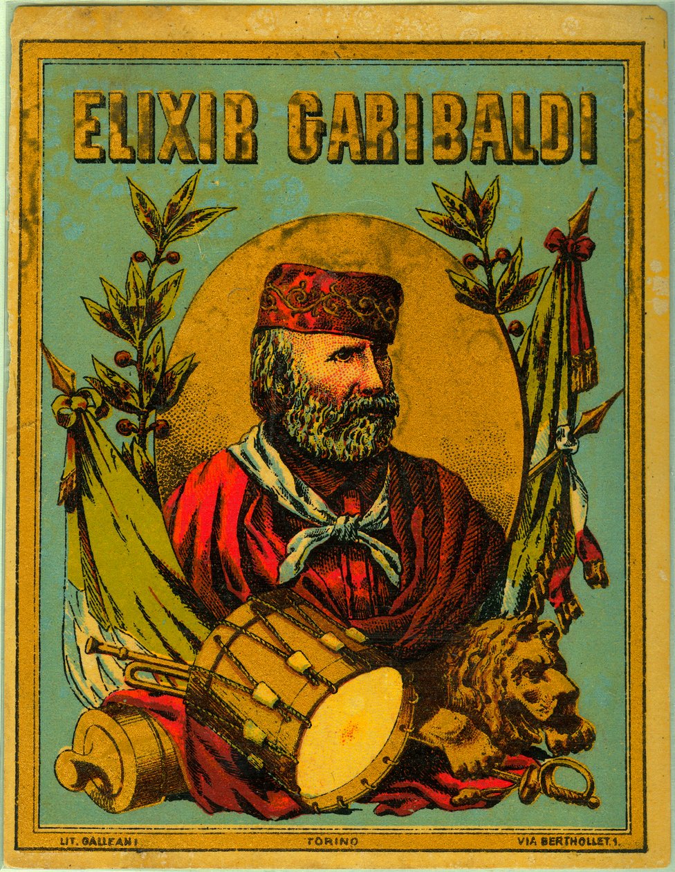 Anuncio de Elixir Garibaldi, con retrato del patriota italiano de Anonymous Anonymous