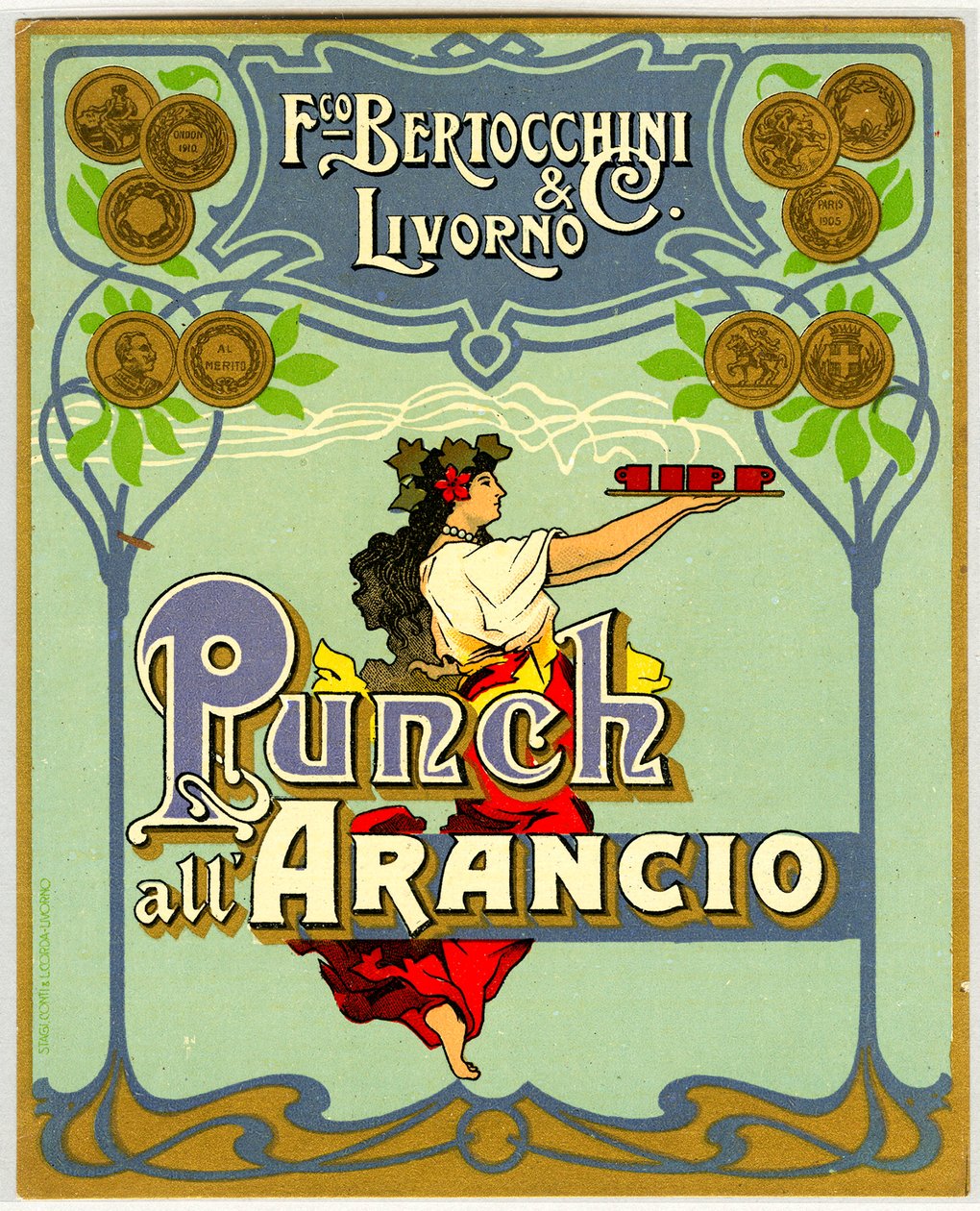Anuncio de ponche de naranja (Cromolitografía 1905) de Anonymous Anonymous