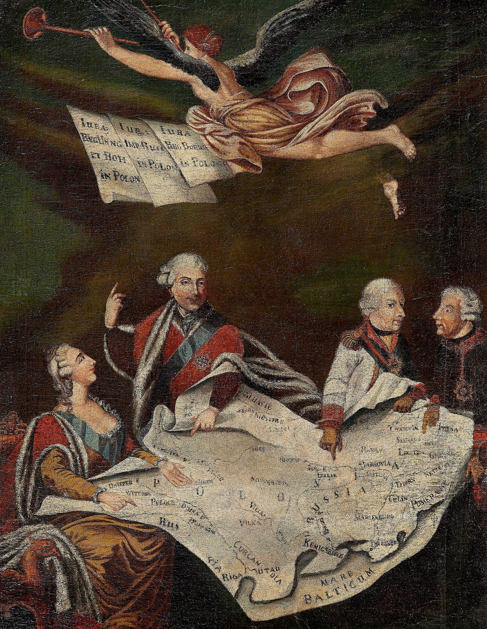 Alegoría del reparto de Polonia entre Catalina II de Rusia, Stanislas II Augusto de Anonymous Anonymous