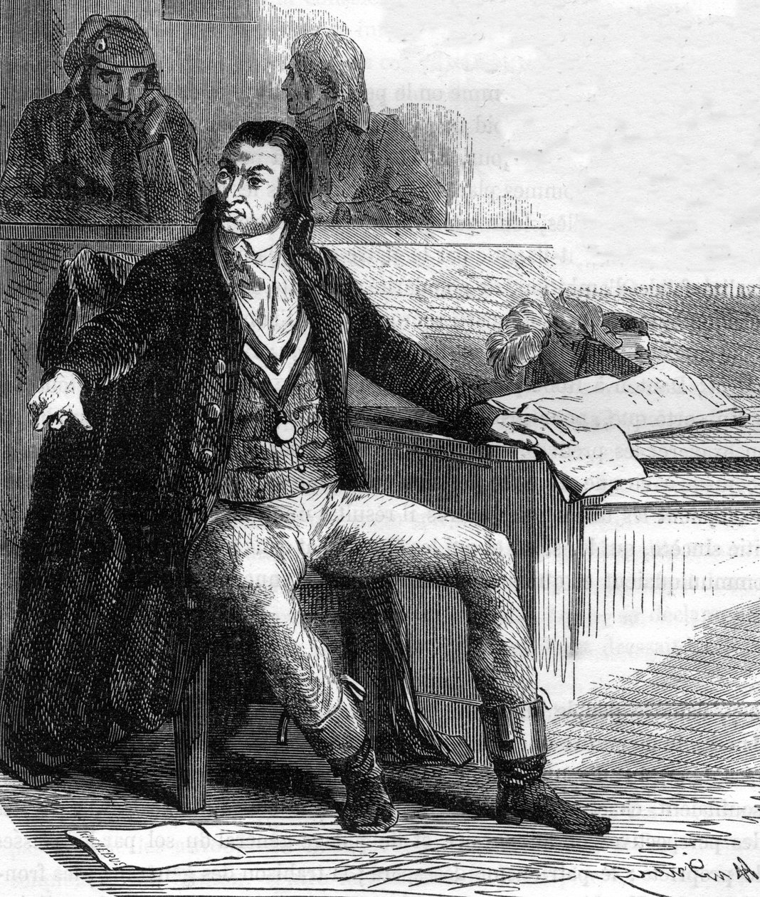 Antoine Quentin Fouquier de Tinville, llamado Fouquier-Tinville (1746-1795), legislador y revolucionario francés, acusador público del Tribunal Revolucionario - Grabado en “Histoire des Girondins” de Alphonse de Lamartine (1790-1869) 1865-1866 - Colección  de Anonymous Anonymous