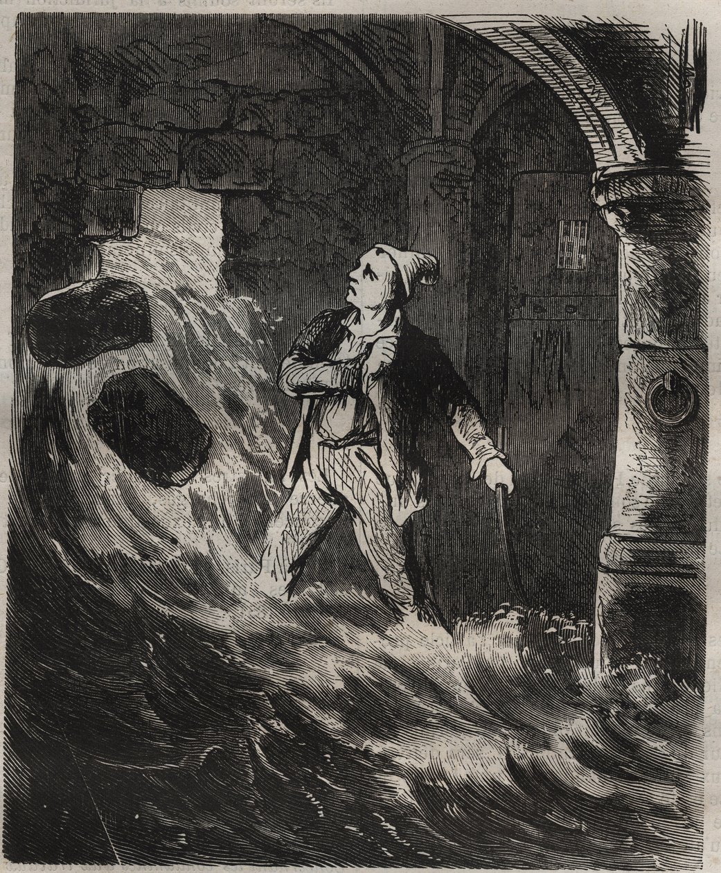 Intento de escape del Bagne de Toulon en el siglo XIX. Grabado en “Histoire des bagnes depuis leur creación à nos jours” (1877) de Pierre Zaccone (1817-1895). Colección privada. de Anonymous Anonymous