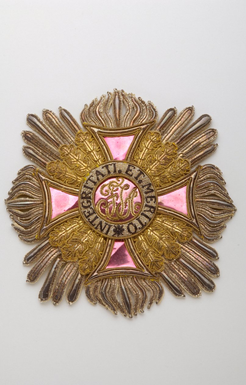 Austria - Orden de Leopoldo: placa de caballero gran cruz perteneciente a Charles Louis Huguet, Marqués de Semonville (1759-1839) - Principios del siglo XIX - Bordados de hilos de oro, plata y seda, crantilla, lentejuelas y oropel - Alma de gran lienzo y b de Anonymous Anonymous