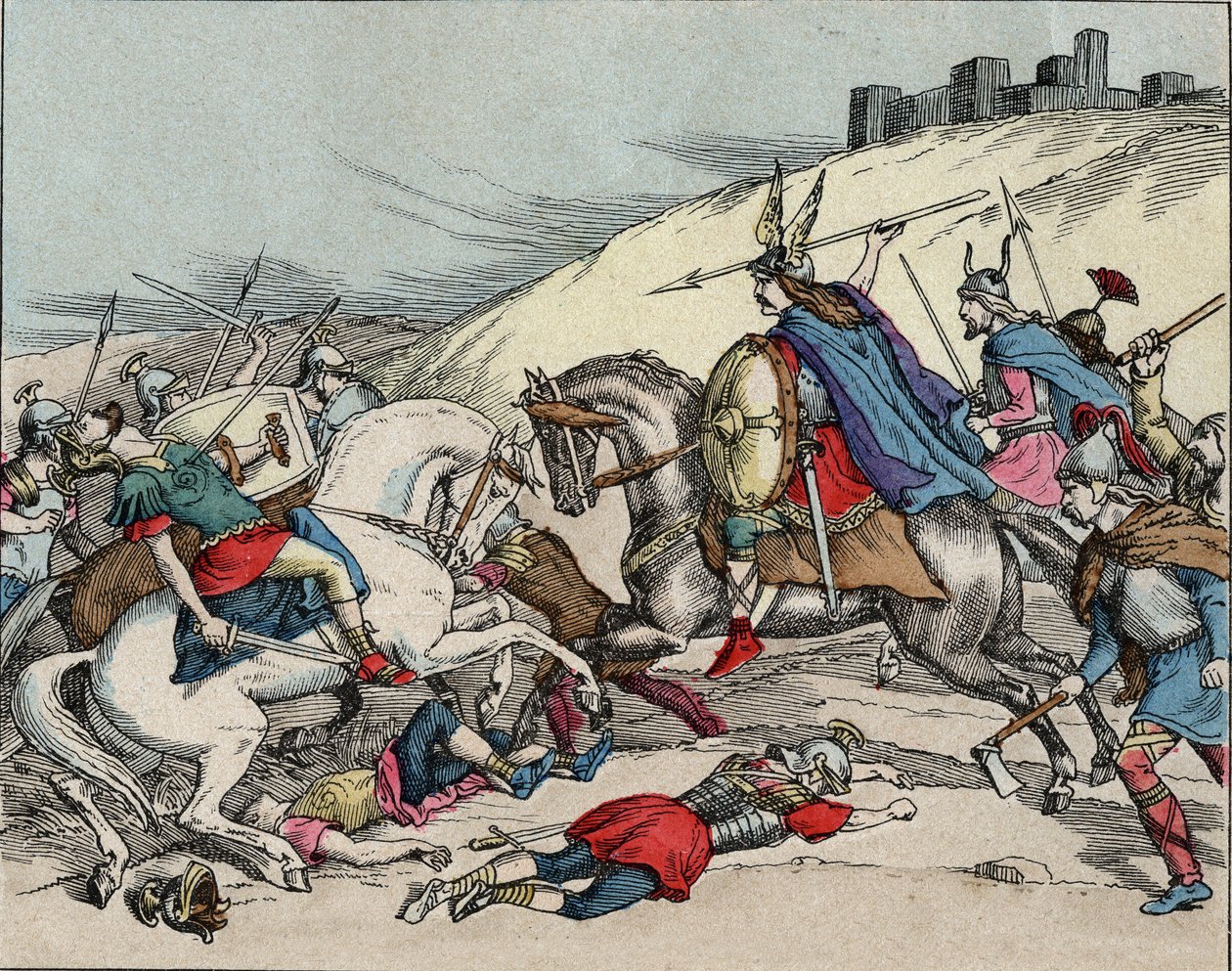 Batalla de Gergovia - Vercingetorix en la Batalla de Gergovia (52 a.C.) durante la Guerra de las Galias. de Anonymous Anonymous