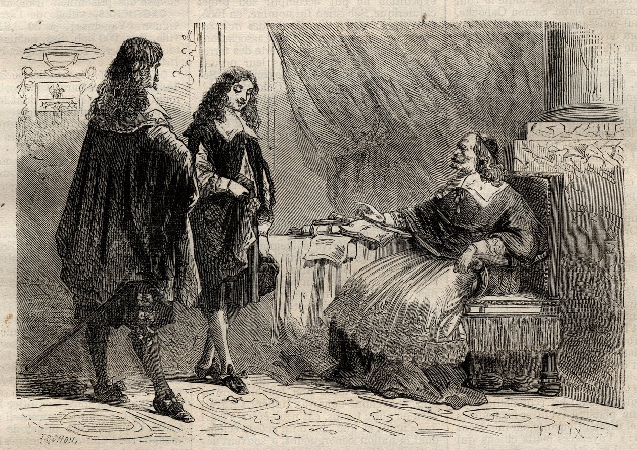Cardenal Mazarin y Jean-Baptiste Colbert, estadistas franceses de Anonymous Anonymous