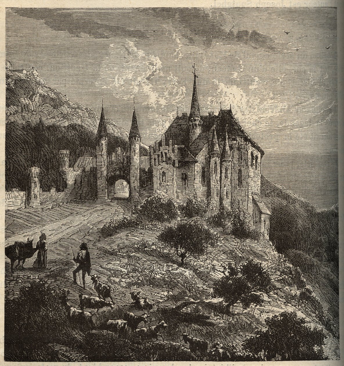 Castillo de Montet - Vandoeuvre-les-Nancy - Lorena - grabado en 