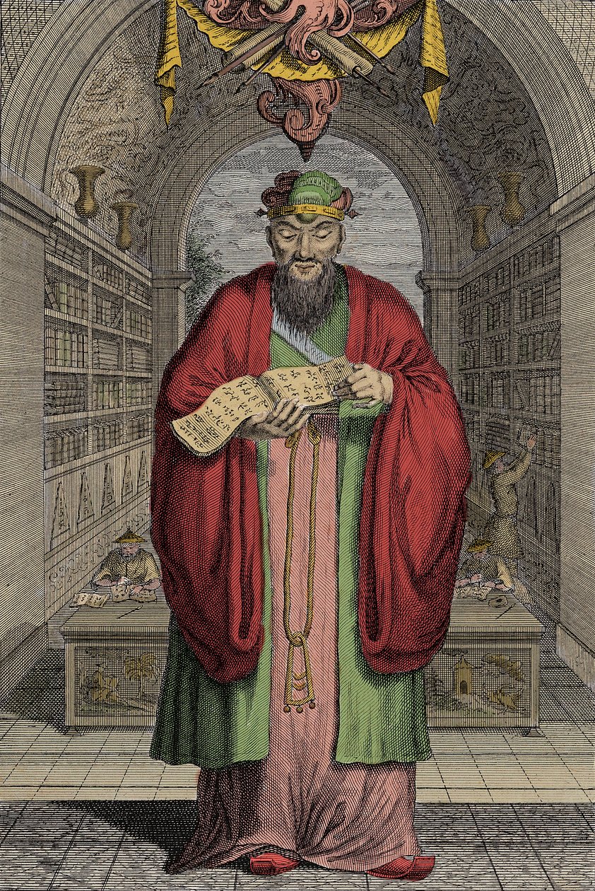 Confucio (551-479 a.C.) grabado - Confucio (o Kong Fu Zi o KongZi) (551-479 a.C.) de Anonymous Anonymous