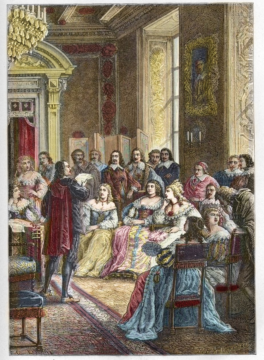 Corneille leyendo su tragedia de Polyeucte en el Hotel de Rambouillet frente a Catherine de Vivonne, Marquesa de Rambouillet y en presencia de los caballeros y hombres de la Iglesia de Anonymous Anonymous