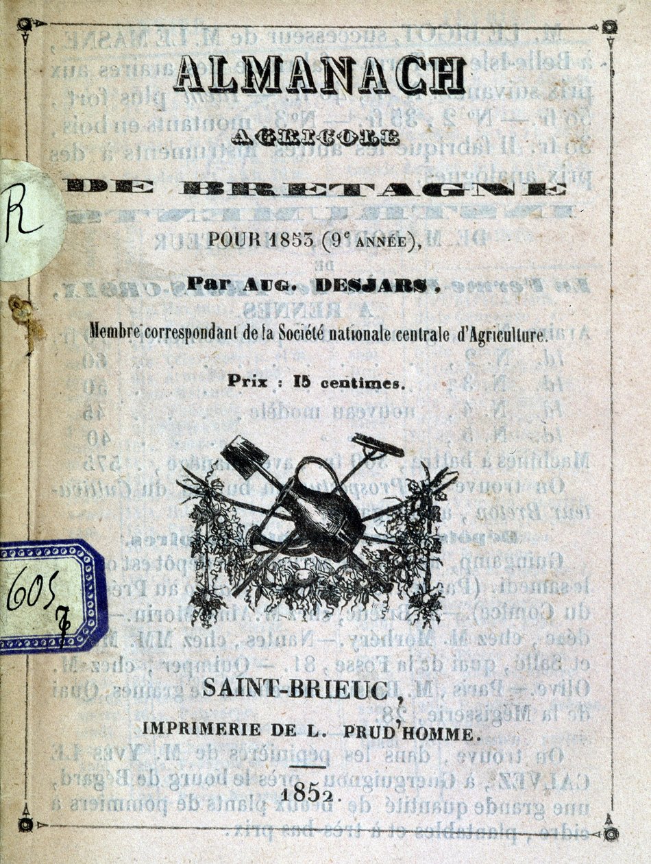 Portada del Almanaque Agrícola de Bretaña de Anonymous Anonymous