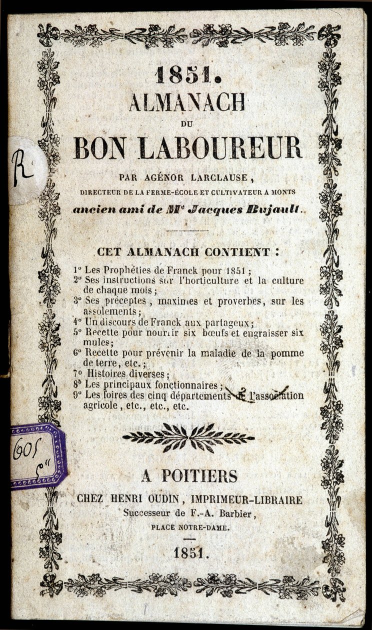 Portada del Almanaque del Buen Llorón, por Agenor Larclause, Poitiers de Anonymous Anonymous
