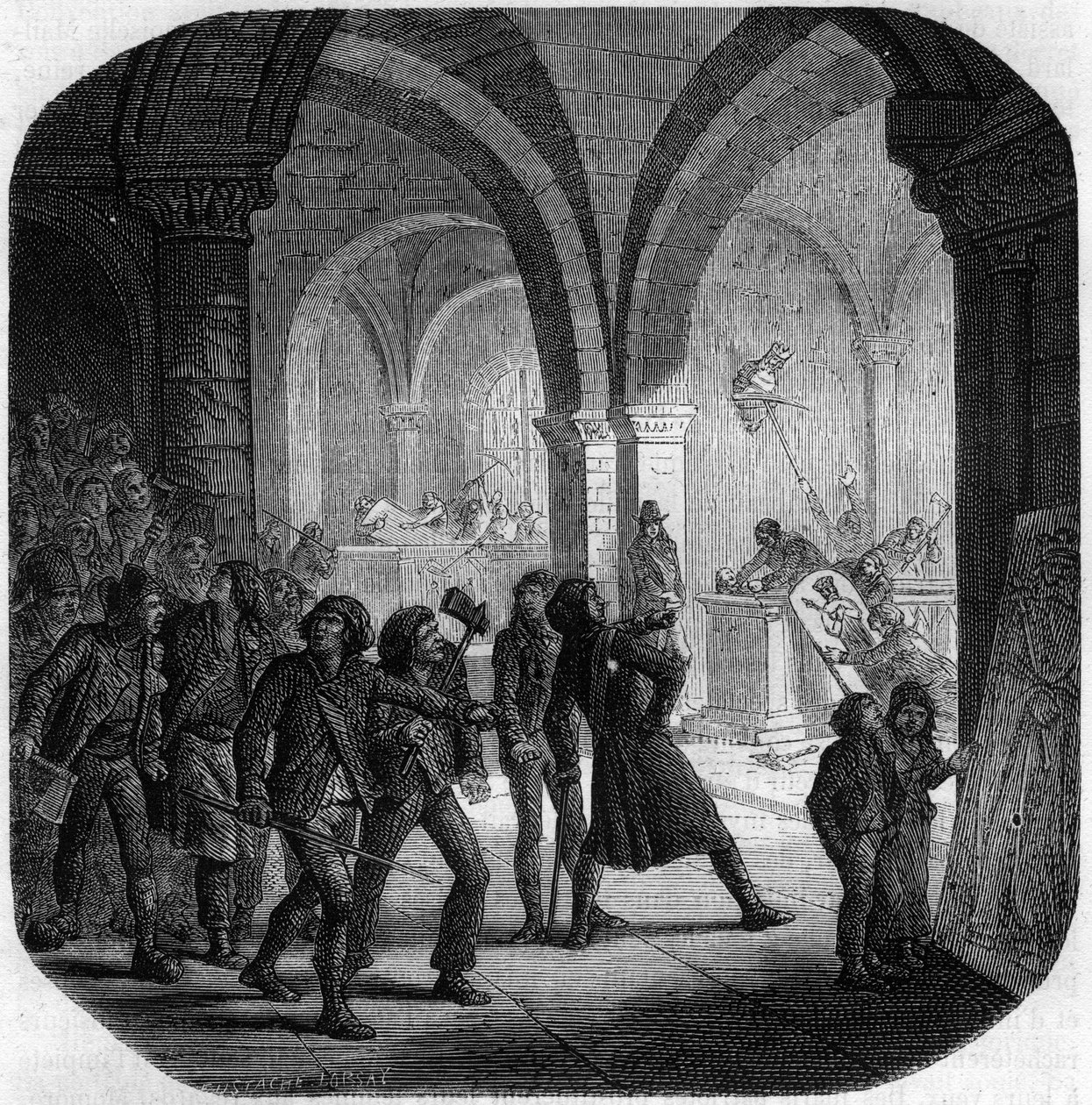 Destrucción de las tumbas reales de la monarquía francesa en la Iglesia de Saint-Denis de Anonymous Anonymous