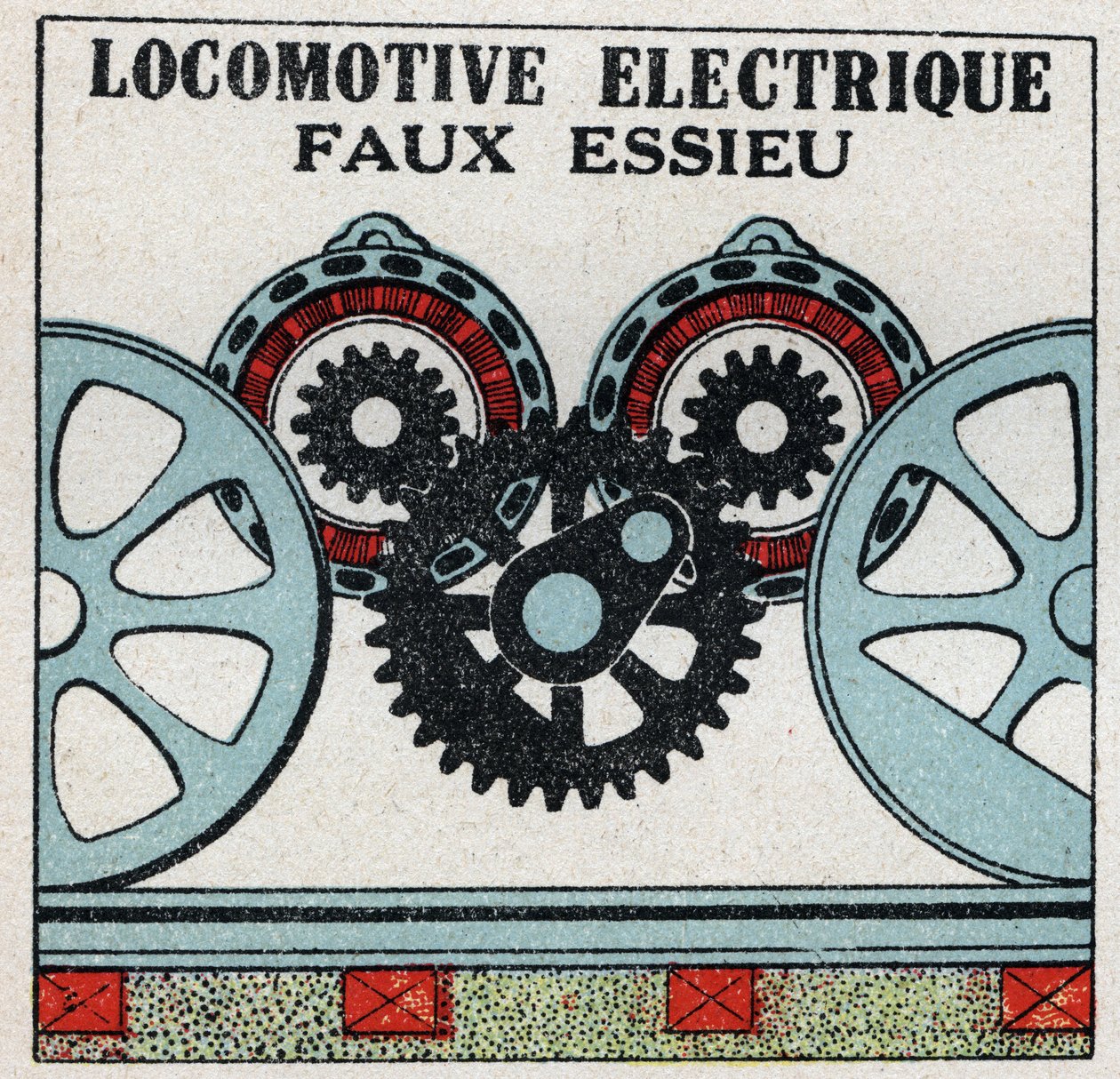 Ferrocarriles eléctricos: eje falso de una locomotora eléctrica. Ilustración anónima de 1925. Colección privada. de Anonymous Anonymous