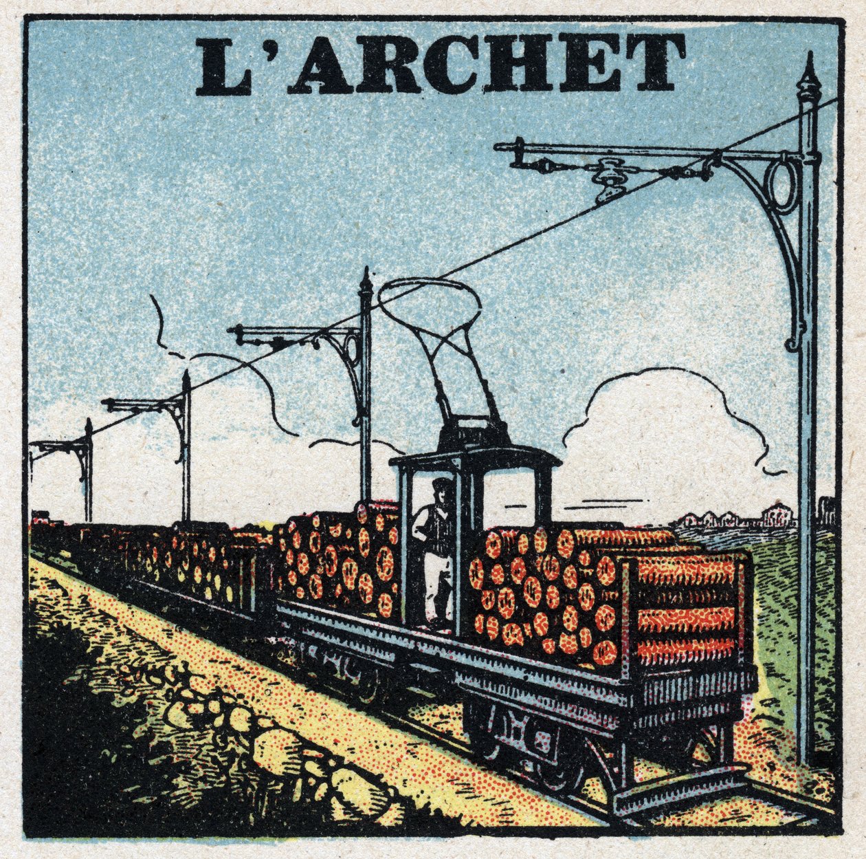 Tranvías eléctricos: el arco. Ilustración anónima de 1925. Colección privada. de Anonymous Anonymous