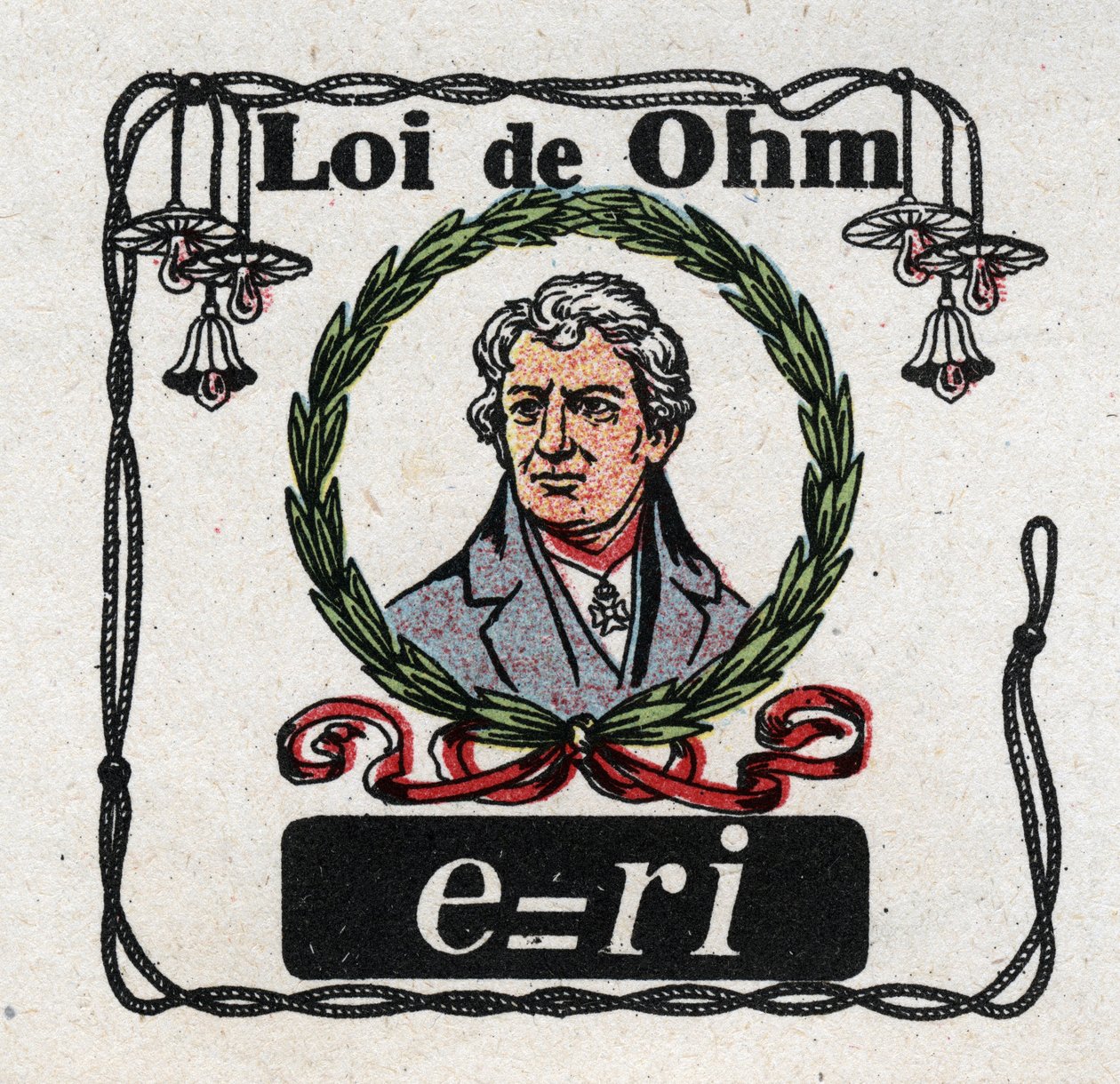 Unidades eléctricas: la Ley de Ohm por el físico George Simon Ohm (1787-1854). Ilustración anónima de 1925. Colección privada. de Anonymous Anonymous