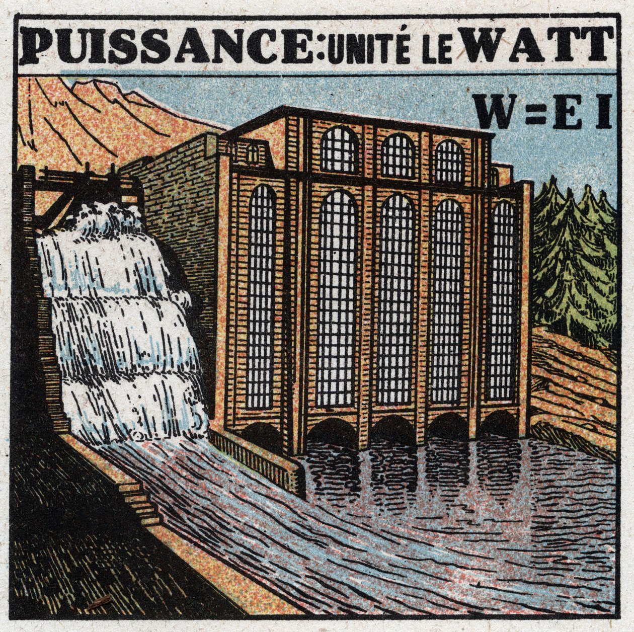 Unidades eléctricas: Watt para medir la potencia eléctrica. Ilustración anónima de 1925. Colección privada. de Anonymous Anonymous