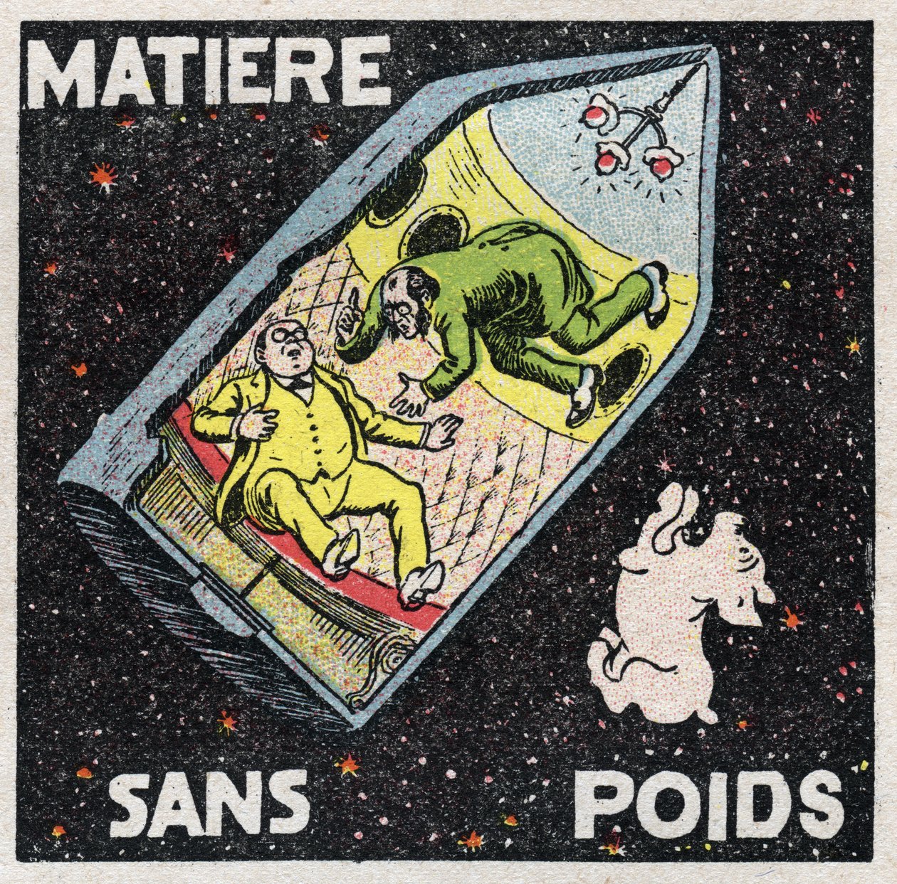 Éter (material): material sin peso. Escena de la novela de Jules Verne (1828-1905) 