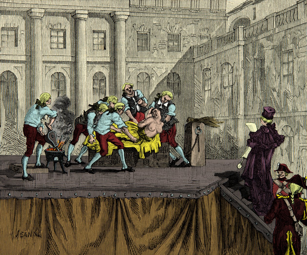El verdugo Samson marca a Jeanne de Valois Saint Remy (Valois-Saint-Remy), conocida como la Condesa de la Motte (1756-1791) tras su condena en el caso del Collar de la Reina en 1786 de Anonymous Anonymous