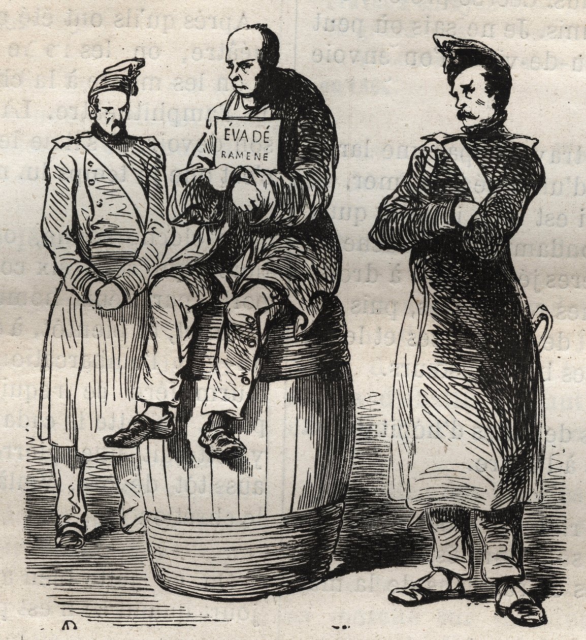 Exhibición de un forzado evadido en el bagne de Toulon en el siglo XIX. Grabado en “Histoire des bagnes depuis leur creación à nos jours” (1877) de Pierre Zaccone (1817-1895). Colección privada. de Anonymous Anonymous