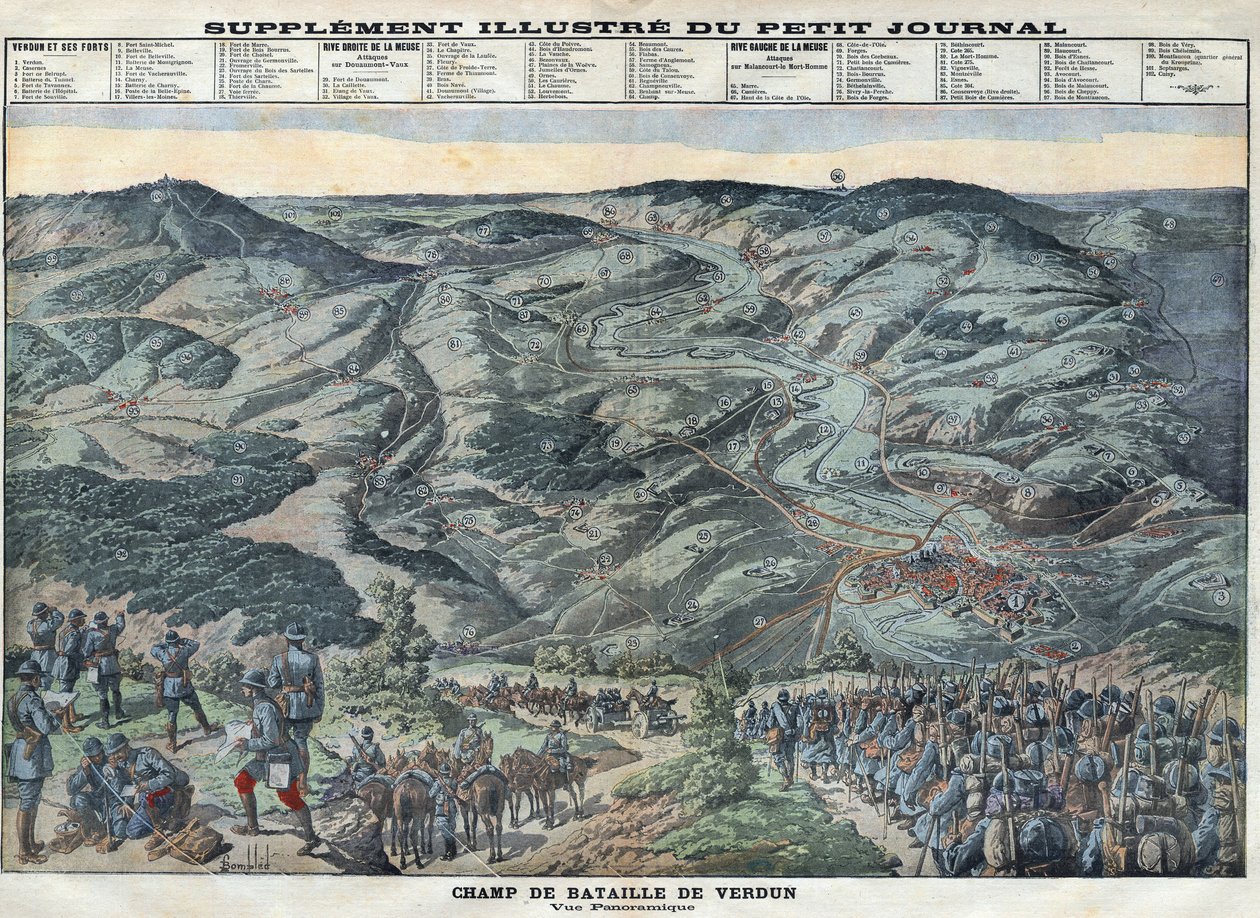 Primera Guerra Mundial 1914-1918. Vista general del campo de batalla de Verdún del 21 de febrero al 19 de diciembre de Anonymous Anonymous