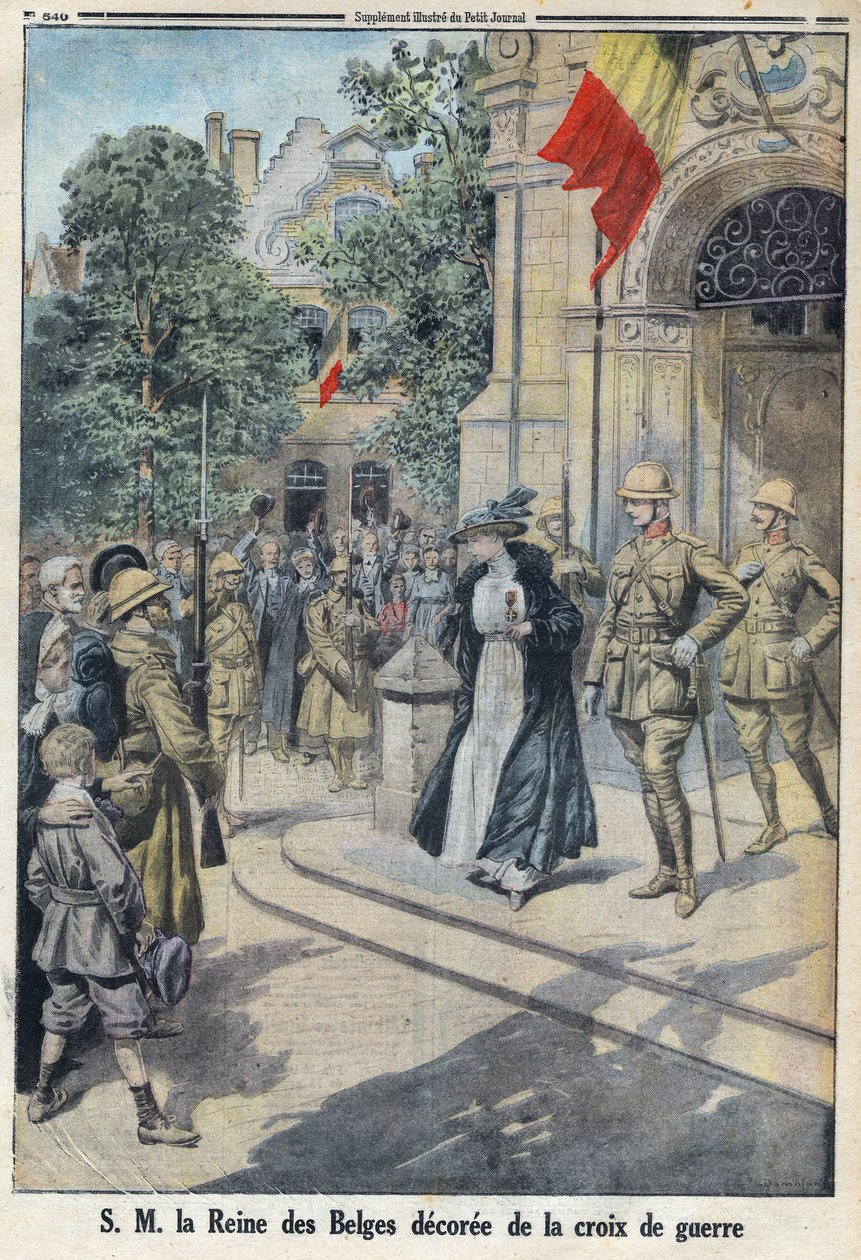 Primera Guerra Mundial 1914-1918. Su Majestad la Reina de los Belgas Elisabeth de Baviera (1876-1965) fue galardonada con la cruz de guerra. En 