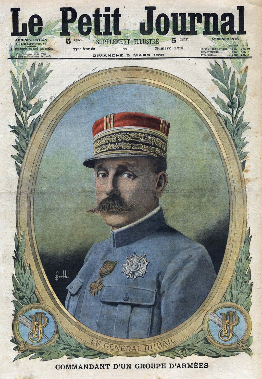 Primera Guerra Mundial 1914-1918. Retrato del General Auguste Dubail (1851-1934). En "Le Petite Journal", el 5/03/1916. Colección privada de Anonymous Anonymous