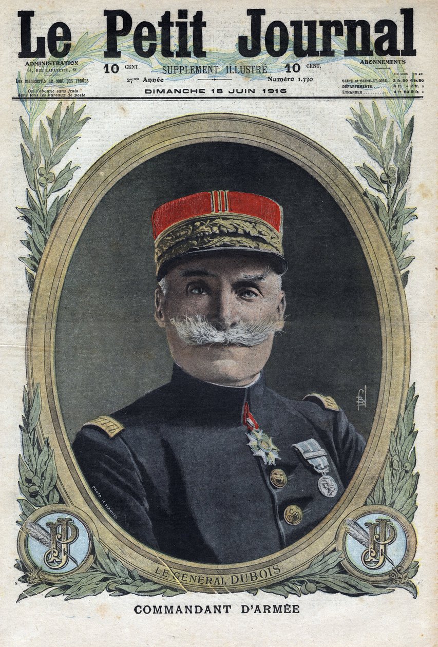 Primera Guerra Mundial 1914-1918. Retrato del general francés Pierre Dubois (1852-1924). En 