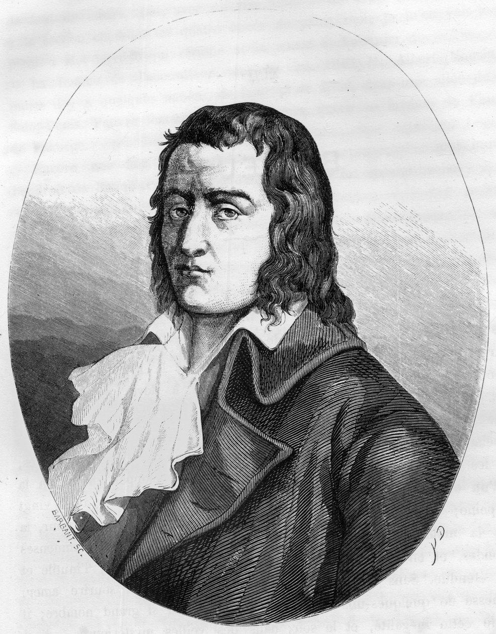 Revolución Francesa: retrato de François Babeuf dit Gracchus (1760-1797) revolucionario francés - Grabado de 1863 en "Le Livre Rouge - Histoire De L