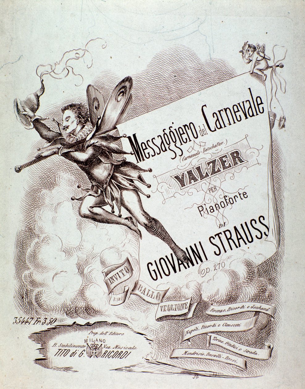 Portada de la partitura musical de Carnevals-Botschafter (op 270) de Johann Strauss de Anonymous Anonymous