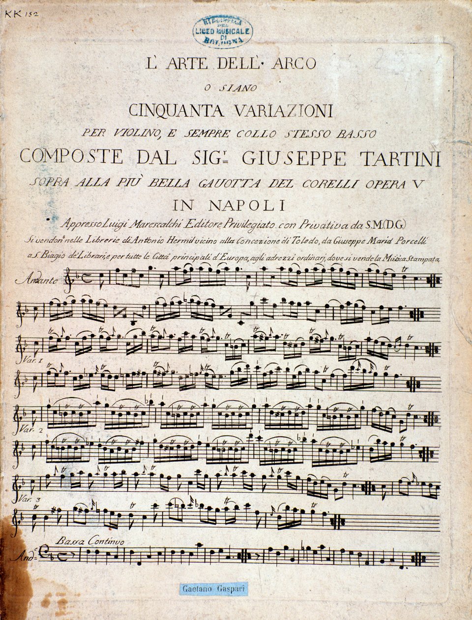 Frontispicio de la partitura musical de L