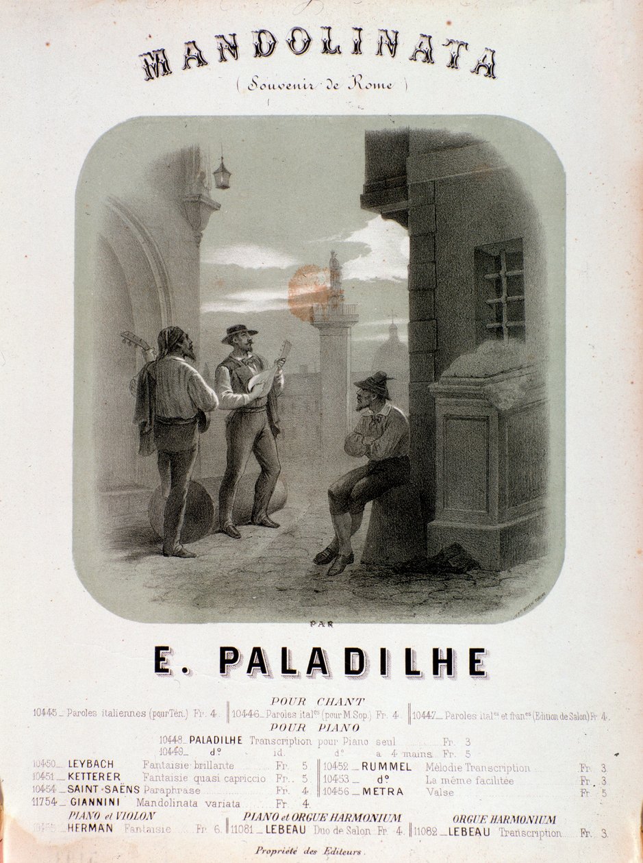 Frontispicio de partitura de Mandolibata de E Paladilhe de Anonymous Anonymous