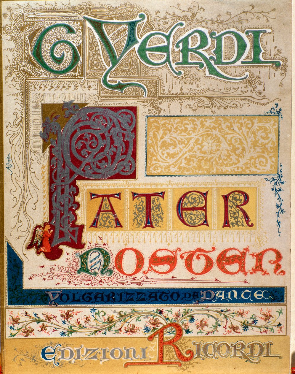 Frontispicio de la partitura musical de Pater noster de Giuseppe Verdi de Anonymous Anonymous