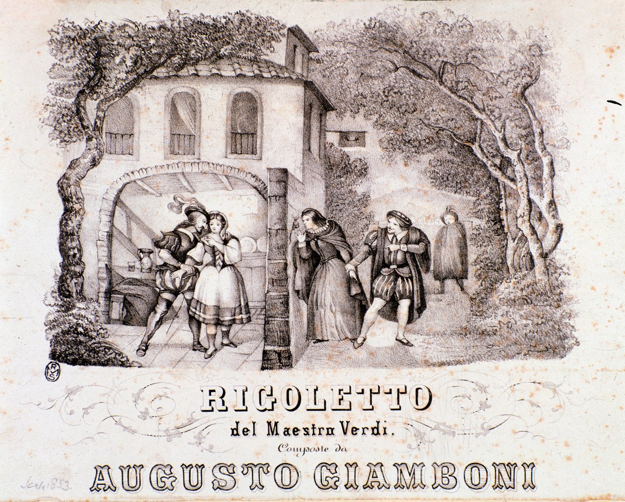 Frontispicio de la partitura musical de la ópera Rigoletto de Giuseppe Verdi de Anonymous Anonymous