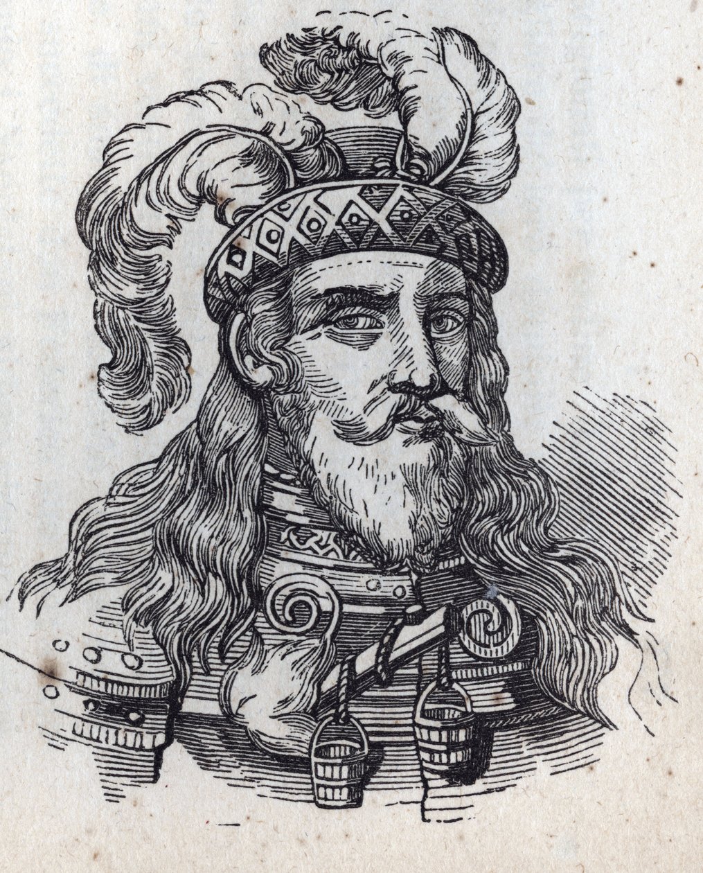 Galeazzo segundo Visconti - Retrato de Galeas II Visconti - Galeazzo II Visconti - 1320-1378 - grabado de Anonymous Anonymous