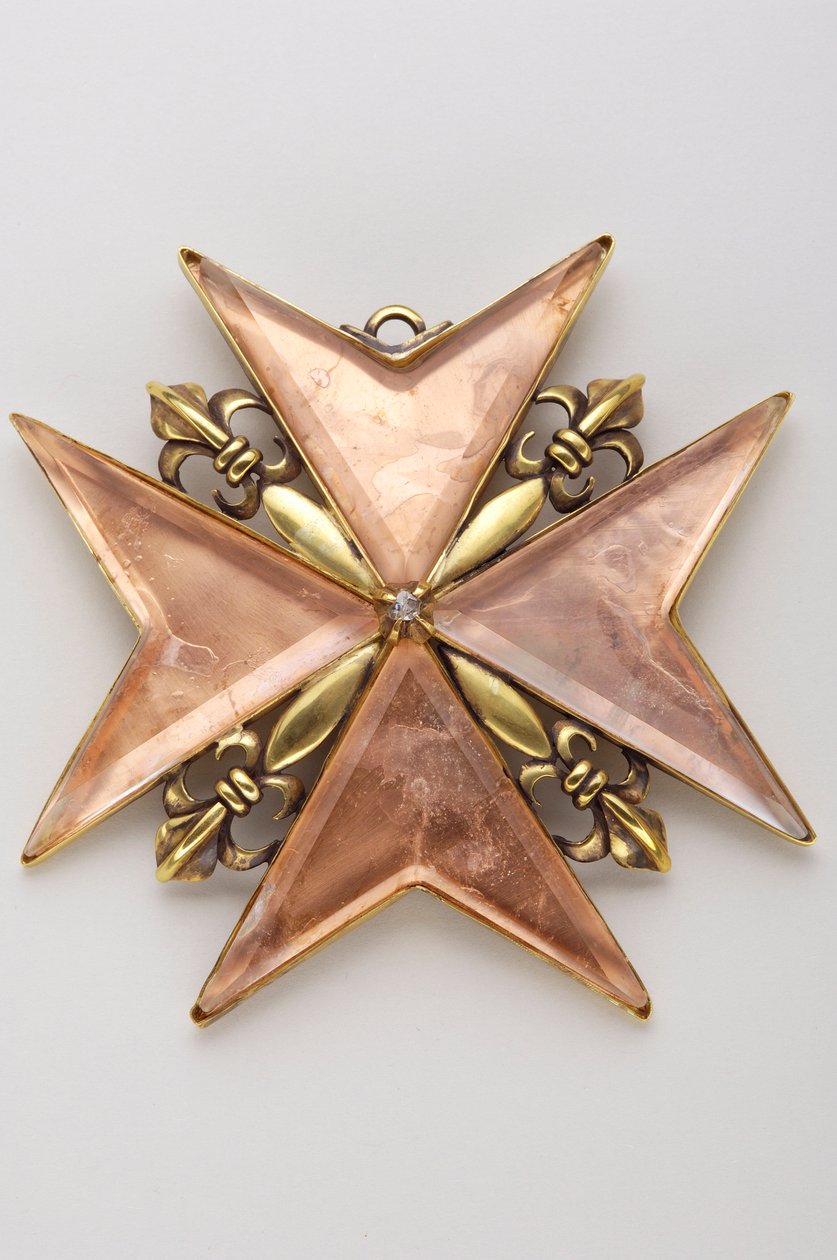 Gran Ducado de Toscana - Orden de San Esteban: cruz de prior o bailío - anverso - Modelo del siglo XVII - Bronce dorado, cobre y cristal tamaño - D: 9.7 cm; peso: 70 g - Colección privada de Anonymous Anonymous