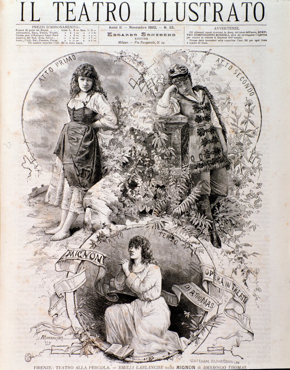 Ilustración para Mignon, ópera de Ambroise Thomas de Anonymous Anonymous
