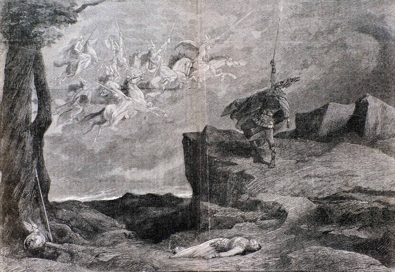 Ilustración para la ópera La Walkiria en El anillo del nibelungo de Wagner de Anonymous Anonymous