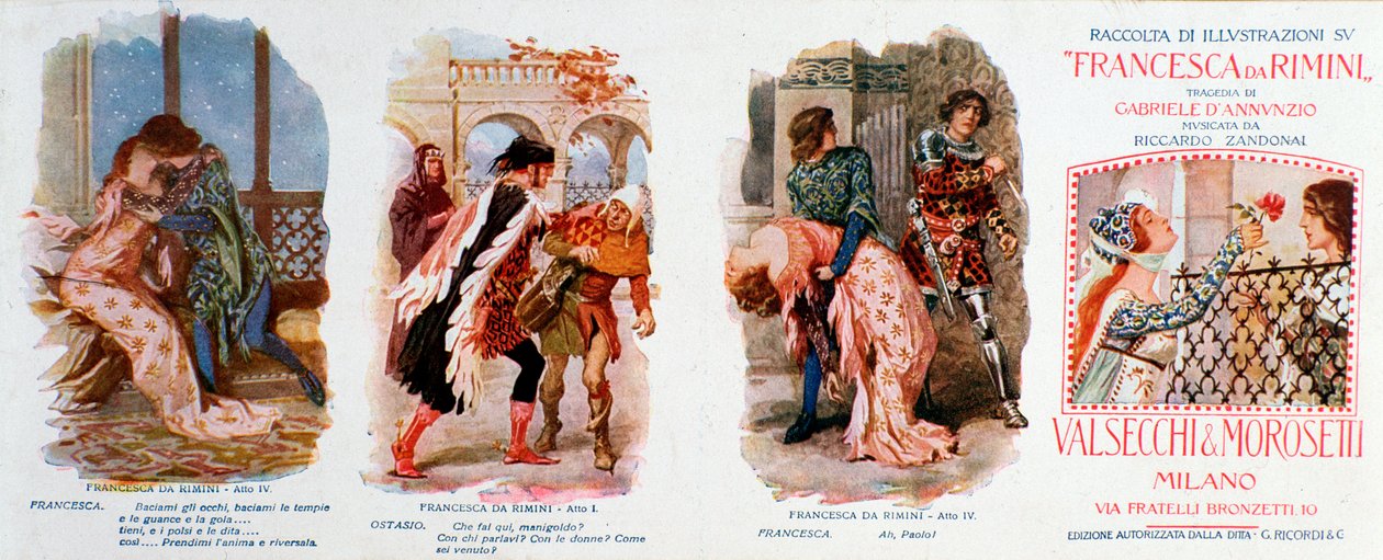Ilustraciones para Francesca da Rimini, ópera de Zandonai de Anonymous Anonymous