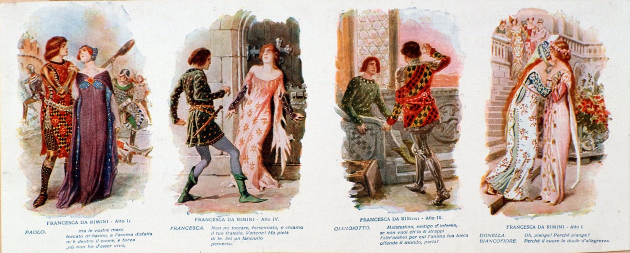 Ilustraciones para Francesca da Rimini, ópera de Zandonai de Anonymous Anonymous