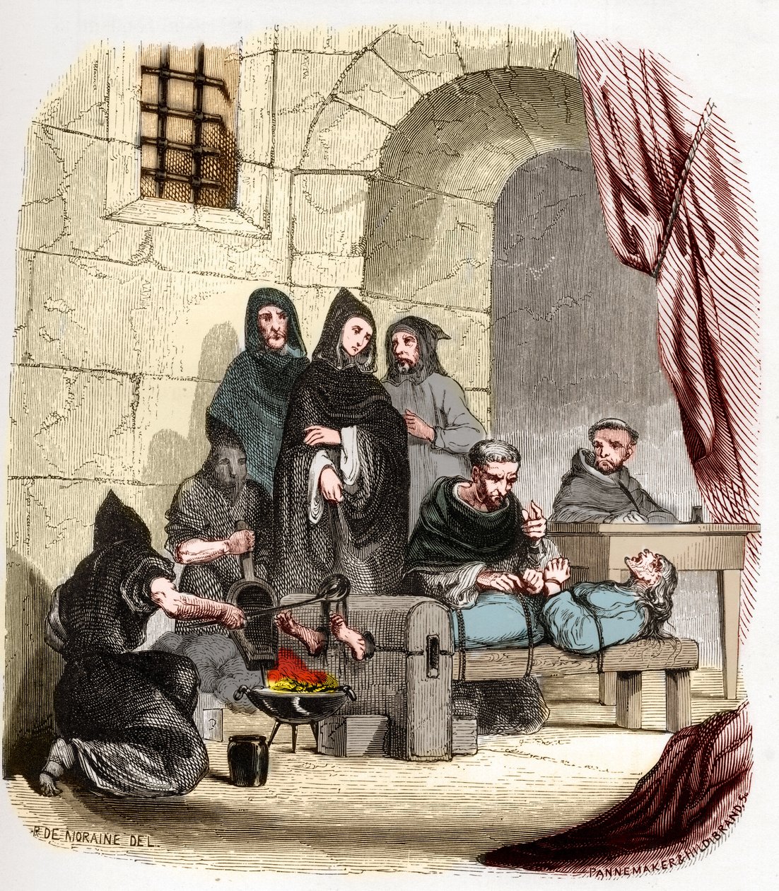 Inquisición en España en el siglo XV: María de Borgoña (1457-1482), acusada de ser judía, es torturada por Pedro de Arbues (1441/1442-1485), inquisidor español. de Anonymous Anonymous
