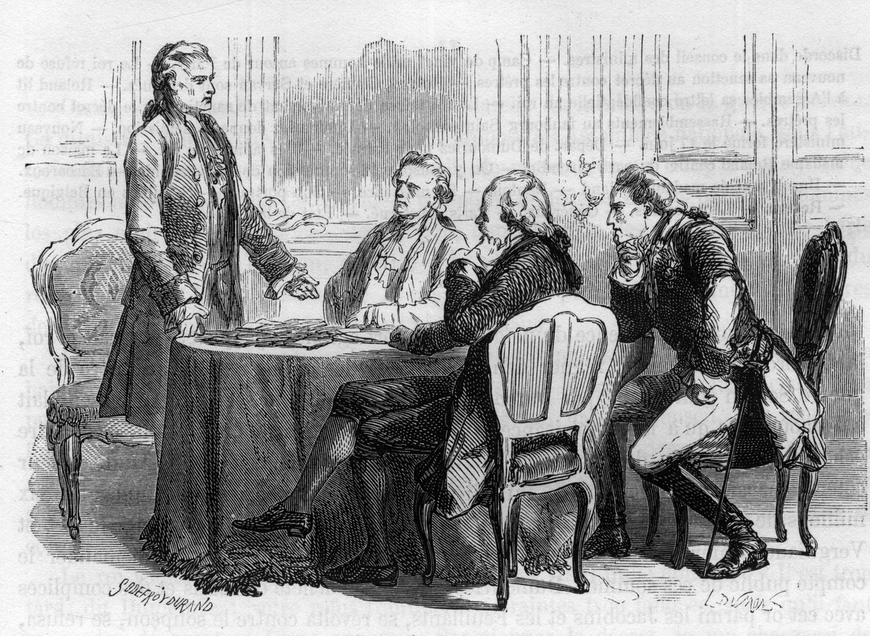 Jacques Mallet du Pan 1749-1800 - periodista suizo y propagandista político en la conferencia de Frankfurt - en 1792 dejó París hacia Alemania, encargado por Luis XVI con una misión a sus hermanos y los soberanos coaligados contra Francia - Grabado en “H de Anonymous Anonymous