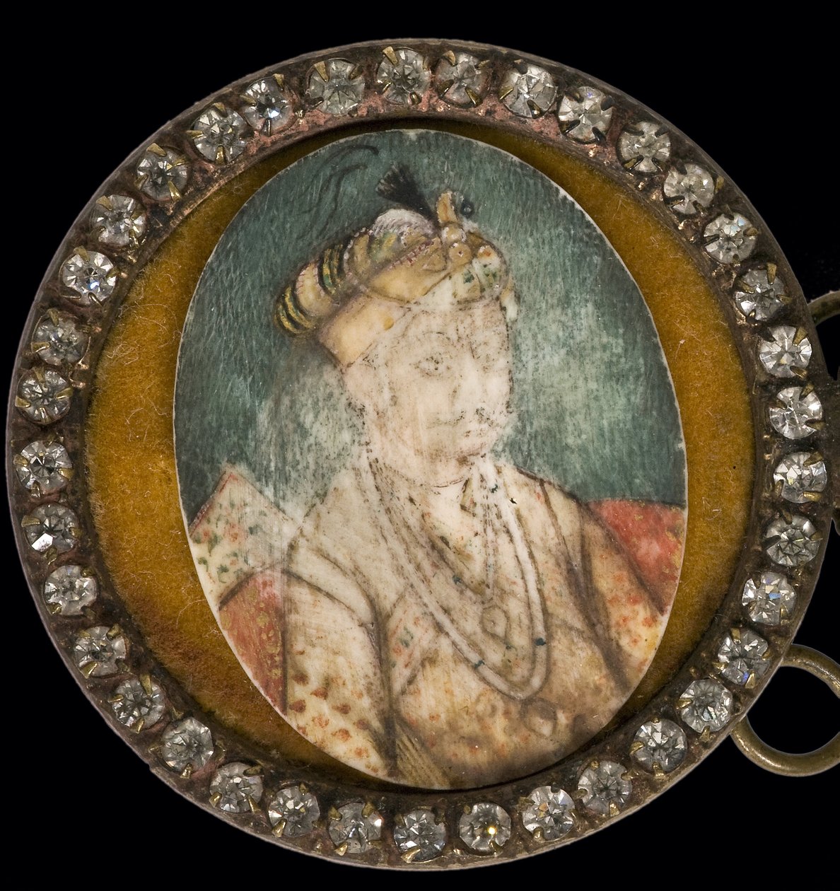 Jalaluddin Muhammad Akbar - Retrato de Akbar el Grande (1542-1605), emperador mogol - Anónimo - Acuarela, Gouache sobre cuerno - Museo del Prado, Madrid de Anonymous Anonymous