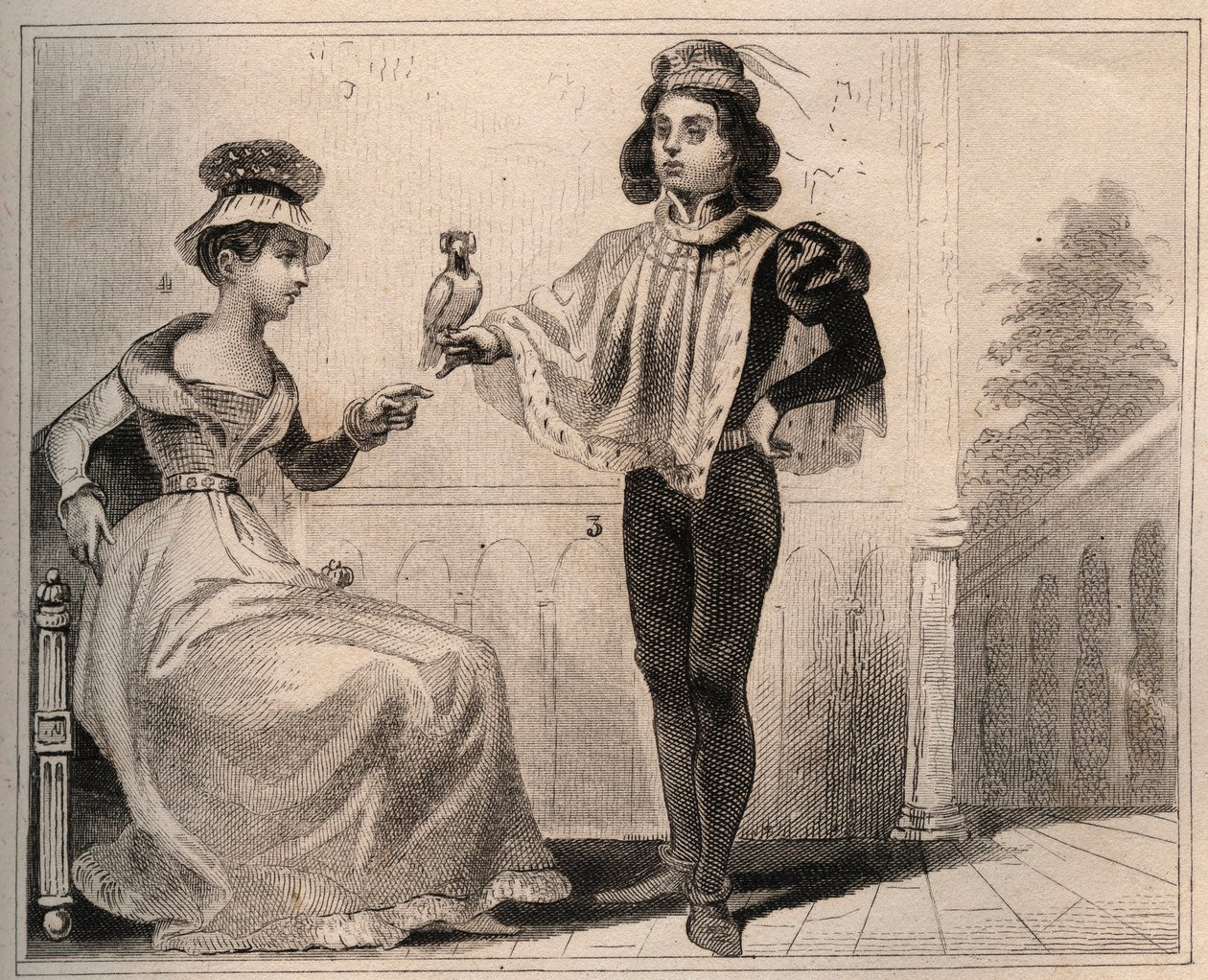 Juan II de Valois, Duque de Alençon (1409-1476) con Marie de Fayel. Grabado de 1859 en “Le Monde. Historia de todos los pueblos desde los tiempos más remotos hasta el presente” de M. E. de Lostalot-Bachoue. Colección privada. de Anonymous Anonymous