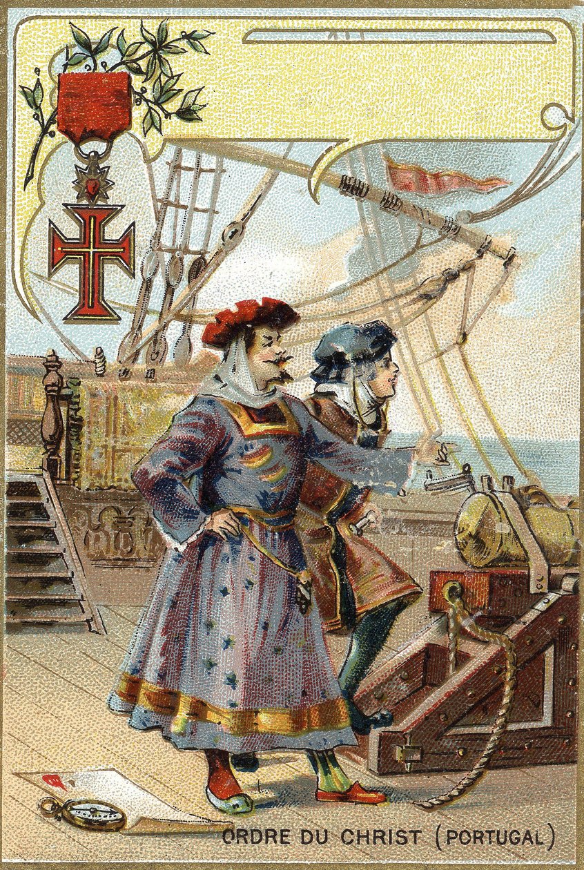 Caballeros de la ORDEN DE CRISTO DE PORTUGAL. Cromolitografía de finales del siglo XIX. Colección privada de Anonymous Anonymous
